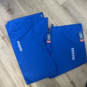 Cherokee Workwear Scrub Top & Bottom Blue Unisex Medical Big & Tall 2XL NEW